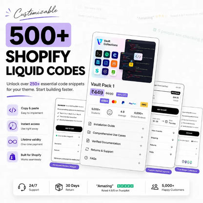 500+ Shopify Ultimate Liquid Code Snippets