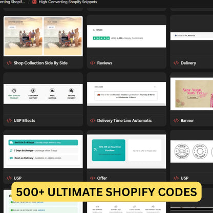 500+ Shopify Ultimate Liquid Code Snippets